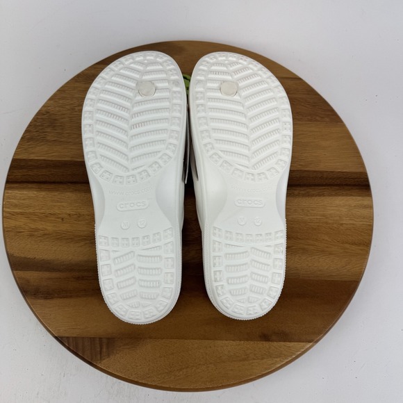 New Mens Crocs Classic White Iconic‎ Comfort Platform Flip Flops Sandals Size 12